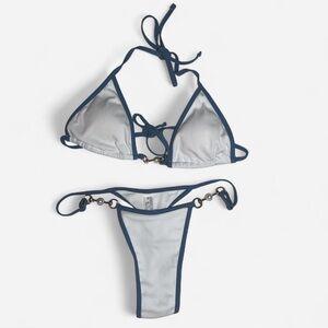 White and Blue Pearl Bikini Set | NWOT
